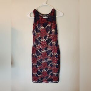 Homeyee lace overlay slip dress, cap sleeves/sleeveless, size S/M